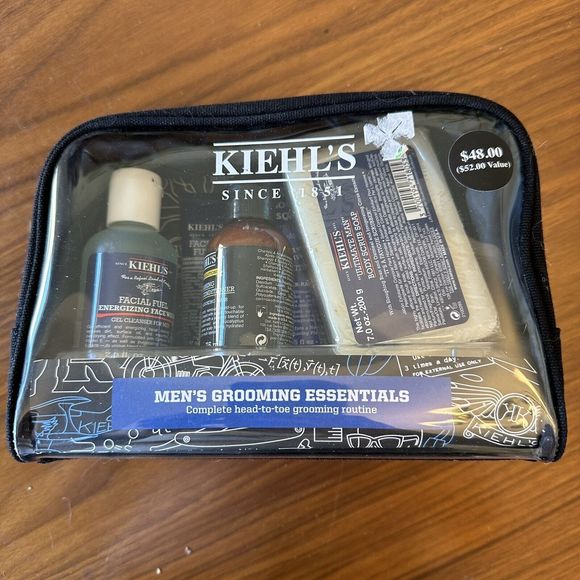 Kiehl's Men's Grooming Starter Kit Shave Face Wash Lotion Shampoo Conditioner - Picture 1 of 5